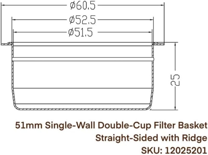 Chengtech Stainless Steel Coffee Filter, 51mm Double Cup (Single Wall/Non-pressurized) Compatible with DLG EC885/9155/9255/9355/9555/9665/9865, SMEG & EUPA Coffee Machine - Image 5